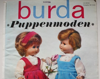 Burda   Puppenmoden  1963  Schnittmusterbogen , Modezeitschrift  Modeheft Nähzeitschrift  Modemagazin