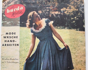 Burda Moden 5/ 1950 sewing pattern sheet, fashion magazine Patterns Fashion Magazine Retro Sewing Patterns Vintage