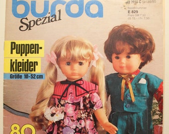Burda Puppenmode  1985  Anleitungen ,Schnittbogen , Modezeitschrift  Modeheft Nähzeitschrift  Modemagazin