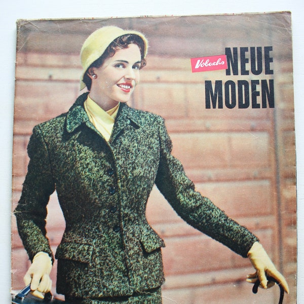 NEW FASHIONS de Vobach 1/ 1954 feuille de patrons, magazine de mode, magazine de mode, magazine de couture, magazine de mode