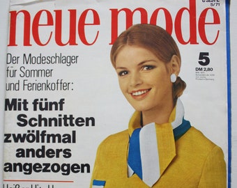 Neue Mode 5/ 1971 instructies, knipvellen, modetijdschrift, modeboekje, naaitijdschrift, modetijdschrift