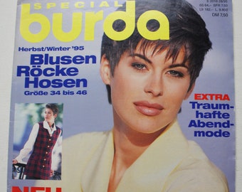 Burda Blusen Röcke Hosen Winter 1995 Anleitungen  Schnittbogen ,Patterns Fashion Magazine Retro Sewing Patterns Vintage Old Fashion Magazine