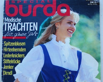 Burda Trachtenmode 1987   Anleitungen ,Schnittbogen , Modezeitschrift Modeheft Nähzeitschrift Modemagazin