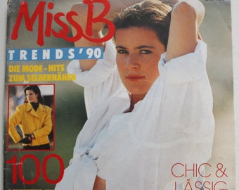 Burda Miss B  Junge Mode  1990 Anleitungen  Schnittbogen , Modezeitschrift  Modeheft Nähzeitschrift  Modemagazin