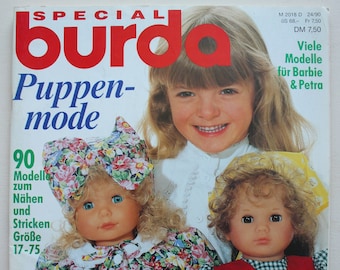 Burda Puppenmode  1990  Anleitungen ,Schnittbogen , Modezeitschrift  Modeheft Nähzeitschrift  Modemagazin