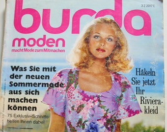 Burda Moden 4/ 1972 Instructies, knipvellen, modetijdschrift Retro Naaipatronen Vintage Fashion Magazine