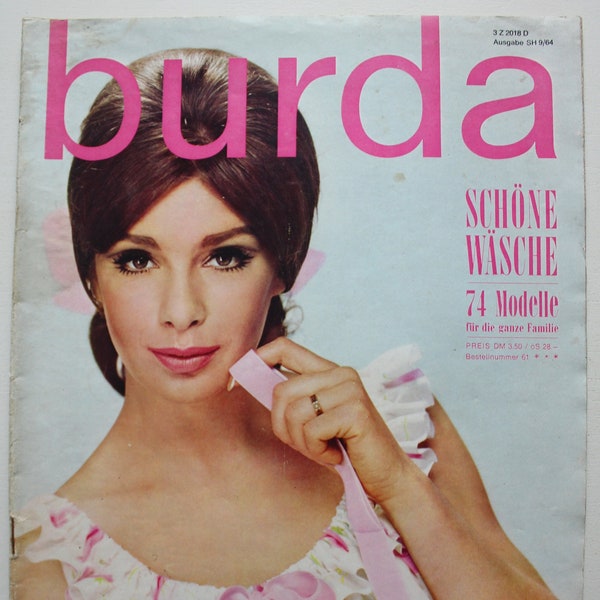 Burda  Schöne Wäsche  1964   Anleitungen ,Schnittbogen , Modezeitschrift  Modeheft Nähzeitschrift  Modemagazin
