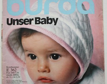 Burda  Unser  Baby  1976   Arbeitsheft  Schnittbogen Modezeitschrift Modeheft Nähzeitschrift Modemagazin