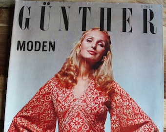 Günther Moden 11/ 1972 pattern sheet, fashion magazine, fashion booklet, sewing magazine, fashion magazine, fashion journal