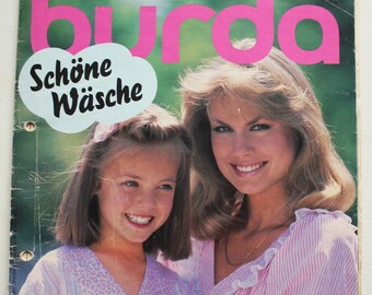 Burda beautiful laundry 1983 instructions, cutting sheet, fashion magazine, fashion magazine, sewing magazine, fashion magazine
