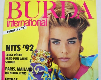 Burda international Frühling 1992  Anleitung  Schnittbogen , Modezeitschrift Modeheft Nähzeitschrift Modemagazin