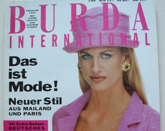 Burda international printemps 1994 instructions pour feuilles de patrons de couture, magazine de mode, livret de mode, magazine de couture, magazine de mode