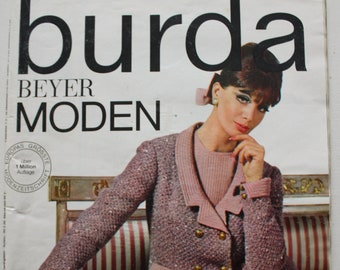 Burda Beyer Moden 8/ 1964 avec instructions, feuille à découper, magazine de mode, livret de mode, magazine de couture, magazine de mode