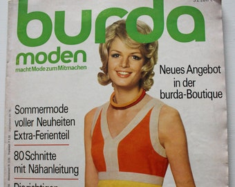 Burda Moden 4/ 1971 instructions, feuilles à découper, magazine de mode, livret de mode, magazine de couture, magazine de mode