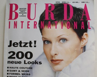 Burda international Winter  1993  Anleitung  Schnittmusterbögen , Modezeitschrift Modeheft Nähzeitschrift Modemagazin