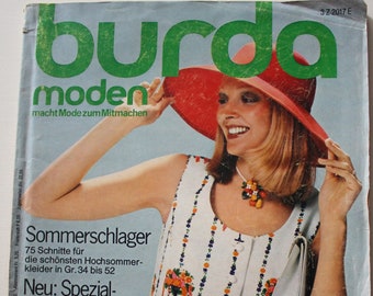 Burda Moden 6/ 1972    Anleitungen ,Schnittbogen , Modezeitschrift  Modeheft Nähzeitschrift  Modemagazin