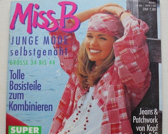 Burda Miss B young fashion 1994 instructions pattern sheet, fashion magazine fashion magazine sewing magazine fashion magazine