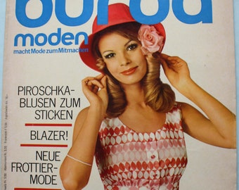 Burda Moden 6/ 1971 Instructions Cutting Sheet Fashion Magazine Patterns Fashion Magazine Retro Sewing Patterns Vintage