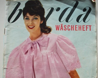 Burda  Schöne Wäsche  1961   Anleitungen ,Schnittbogen , Modezeitschrift  Modeheft Nähzeitschrift  Modemagazin
