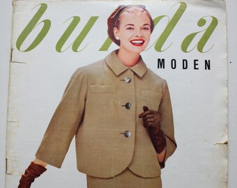 Burda Moden 9/ 1957 Instructions, feuilles de découpe, magazine de mode Patterns Fashion Magazine Retro Sewing Patterns vintage