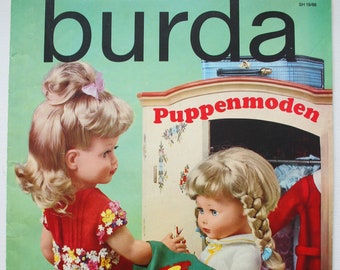 Burda   Puppenmoden  1968  Schnittmusterbogen , Modezeitschrift  Modeheft Nähzeitschrift  Modemagazin