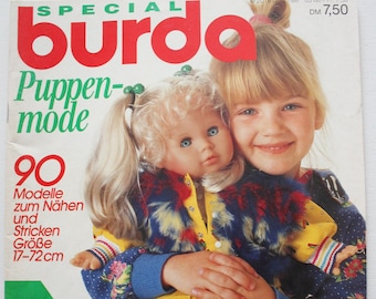 Burda poppenmode 1988 instructies, knipvellen, modetijdschrift, modeboekje, naaitijdschrift, modetijdschrift