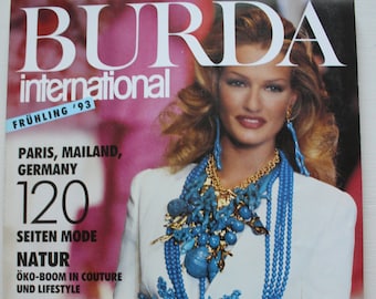 Burda international primavera 1993 istruzioni per fogli cartamodelli, rivista di moda, libretto di moda, rivista di cucito, rivista di moda
