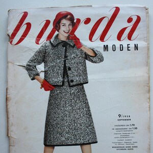 Burda Moden 9/ 1958    Anleitungen ,Schnittbogen , Modezeitschrift  Modeheft Nähzeitschrift  Modemagazin