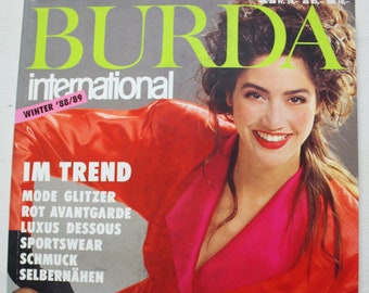 Burda international Winter   1988/89    Schnittmusterbogen , Modezeitschrift Modeheft Nähzeitschrift Modemagazin