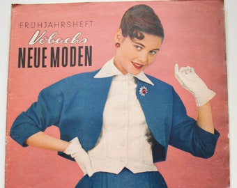 Vobachs NEUE MODEN 3/ 1953 cutting sheet, fashion magazine, fashion magazine, sewing magazine, fashion magazine