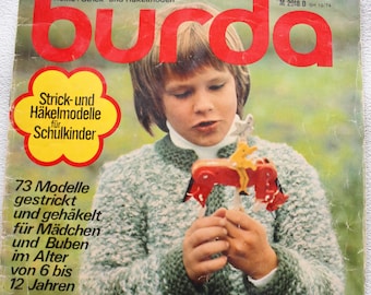 Burda knitting and crochet patterns for schoolchildren 1974 instructions vintage