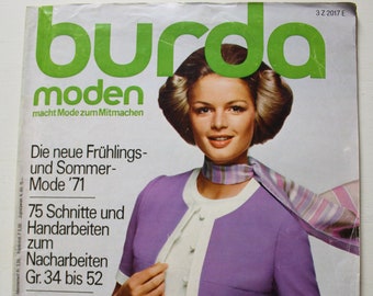 Burda Moden 2/ 1971 instructies, knipvel modeblad modeblad naaiblad modeblad