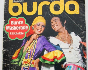 Burda special issue Bunte Maskerade 1973 instructions, pattern sheets, fashion magazine, fashion booklet, sewing magazine, fashion magazine