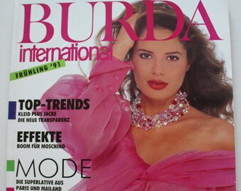 Burda international spring 1991 instructions for sewing pattern sheets, fashion magazine, fashion booklet, sewing magazine, fashion magazine