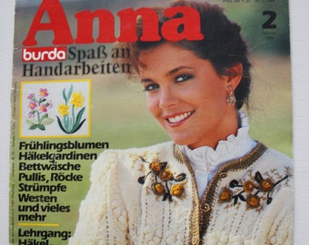 Anna Burda Fun with Handicrafts 2/1984 Pattern Sheet Sewing Magazine Vintage