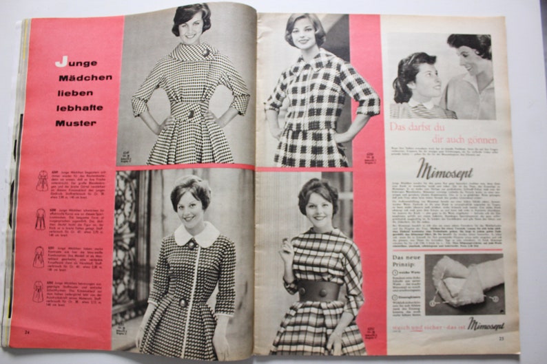 Burda Moden 12/ 1959 instructions, cutting sheet, fashion magazine, fashion magazine, sewing magazine, fashion magazine image 6