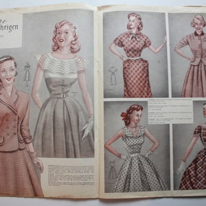 Viennese world fashion issue No. 21 1952 pattern sheet fashion magazine fashion magazine sewing magazine fashion magazine image 7