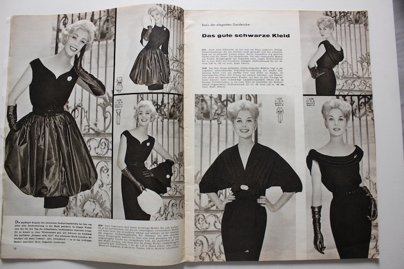 Burda Moden 12/ 1959 instructions, cutting sheet, fashion magazine, fashion magazine, sewing magazine, fashion magazine image 4