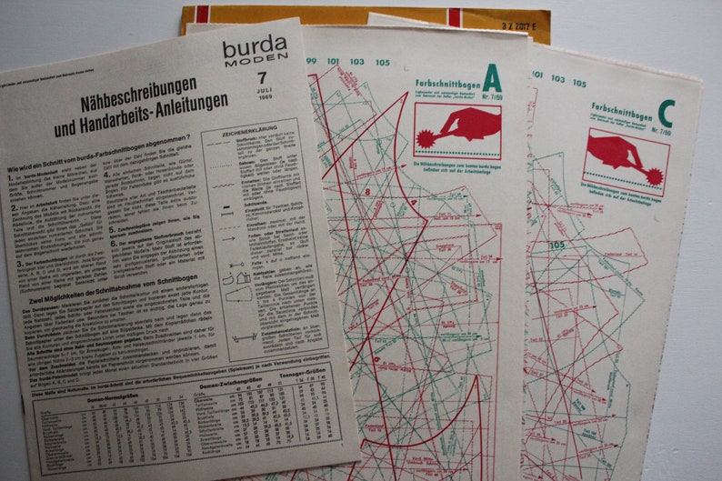 Burda Moden 7/ 1969 instructions, feuilles à découper, magazine de mode, livret de mode, magazine de couture, magazine de mode image 10