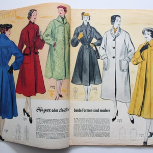 Burda Moden 9/ 1952 sewing pattern sheet, fashion magazine Patterns Fashion Magazine Retro Sewing Patterns Vintage image 4