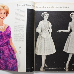 Burda Moden 12/ 1959 instructions, cutting sheet, fashion magazine, fashion magazine, sewing magazine, fashion magazine image 3