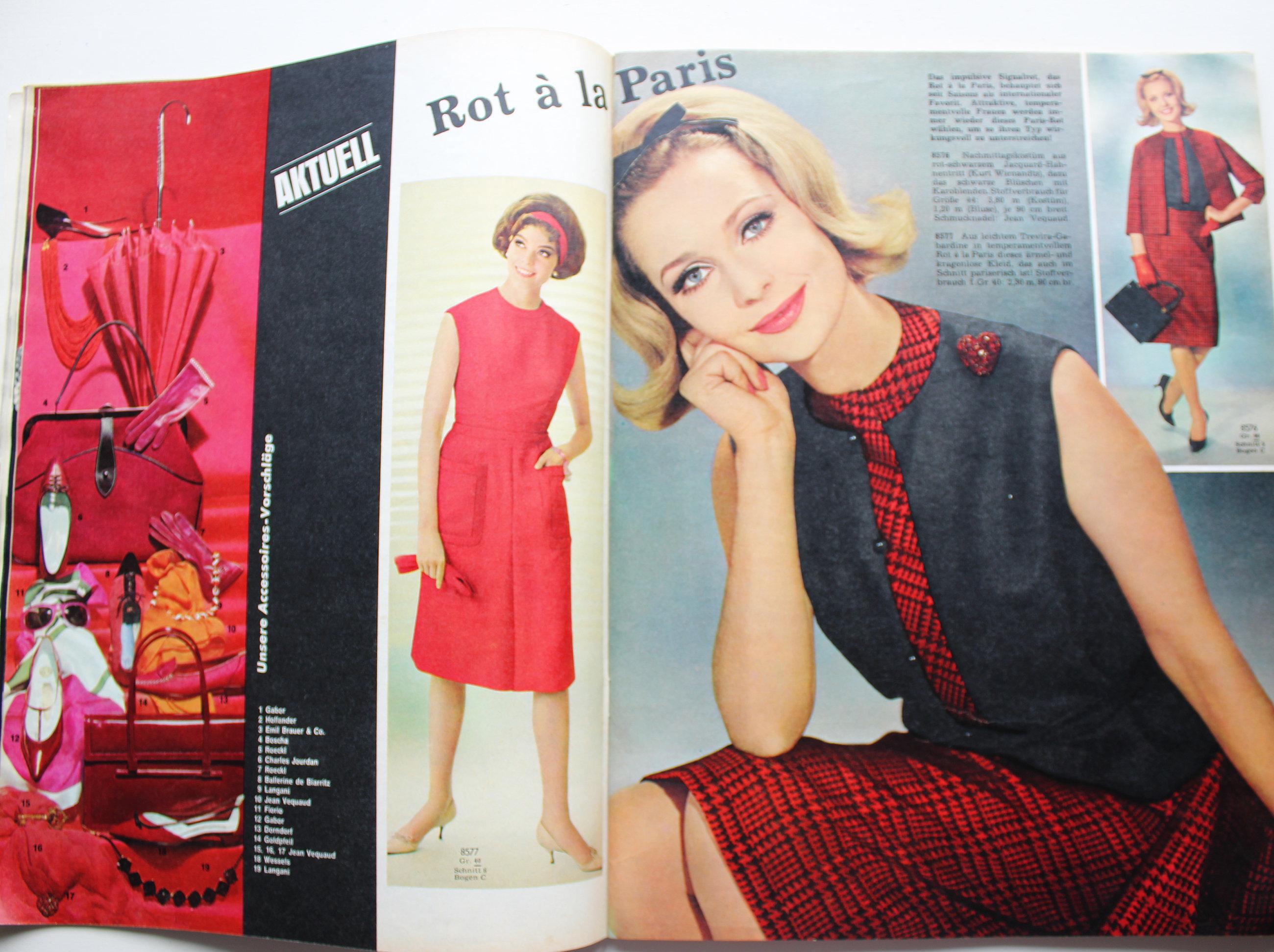 ヴィンテージ雑誌 Burda Moden 3/ 1963 説明書 パターンシート