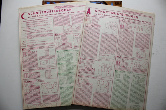 Burda Moden 7/ 1986 Instructions, Cutting Sheets, Fashion