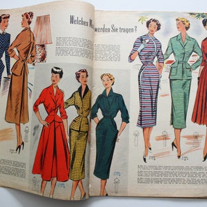 Burda Moden 9/ 1952 sewing pattern sheet, fashion magazine Patterns Fashion Magazine Retro Sewing Patterns Vintage image 3