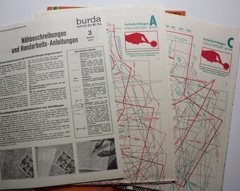Burda Moden 3/ 1970 Instructions, Pattern Sheets, Fashion