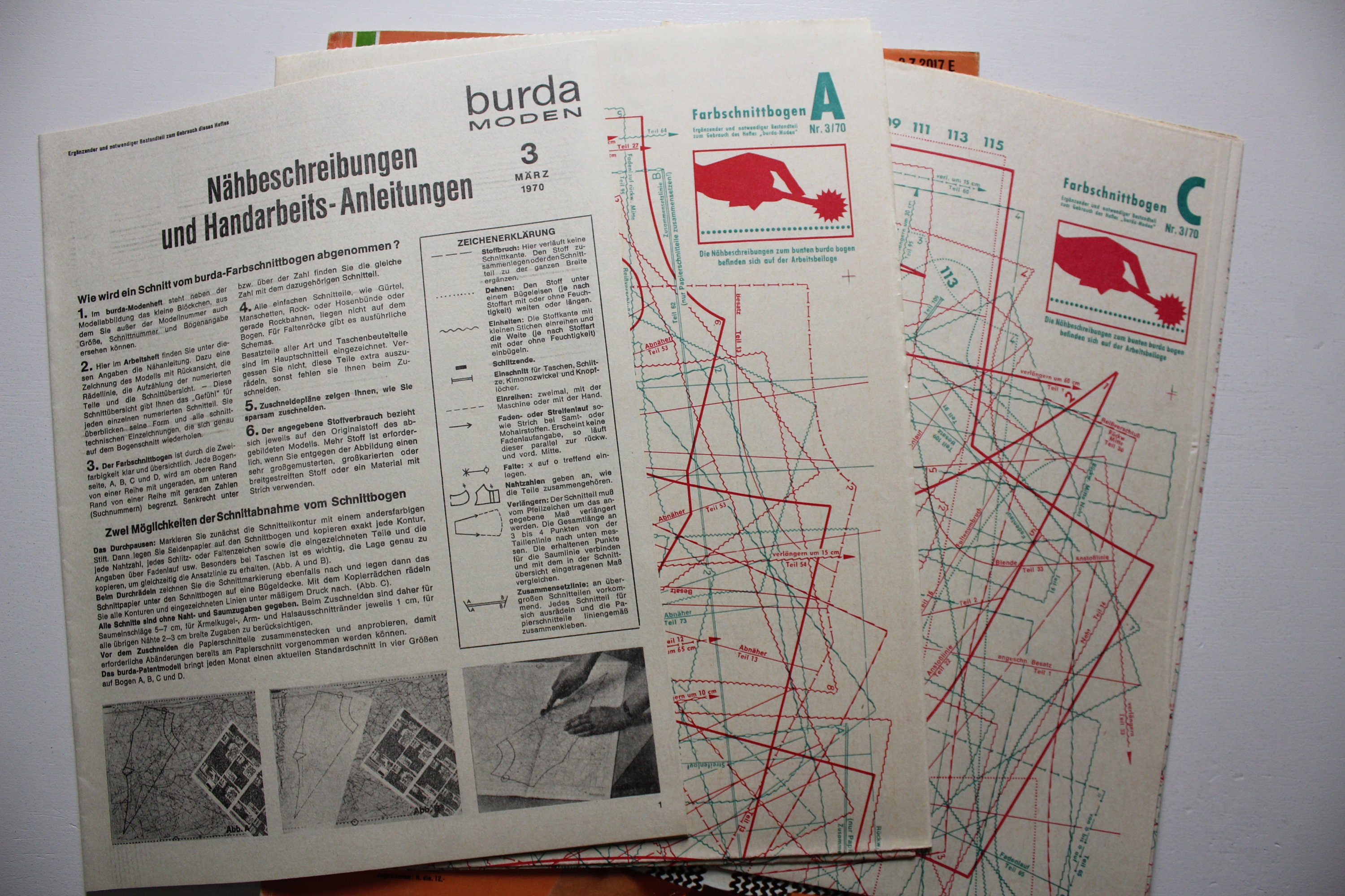 Burda Moden 3/ 1970 Instructions, Pattern Sheets, Fashion