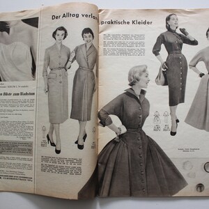 Burda Moden 1/ 1957 pattern sheet, fashion magazine Patterns Fashion Magazine Retro Sewing Patterns Vintage image 4