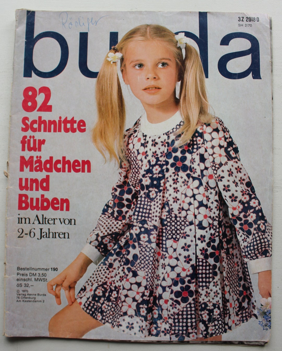 BURDA MODEN 1970年2月号 本誌と型紙などの付録セット ドイツ