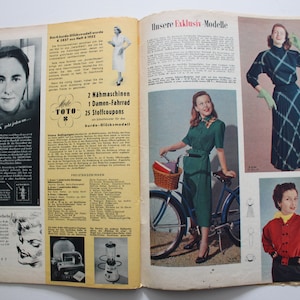 Burda Moden 9/ 1952 sewing pattern sheet, fashion magazine Patterns Fashion Magazine Retro Sewing Patterns Vintage image 9