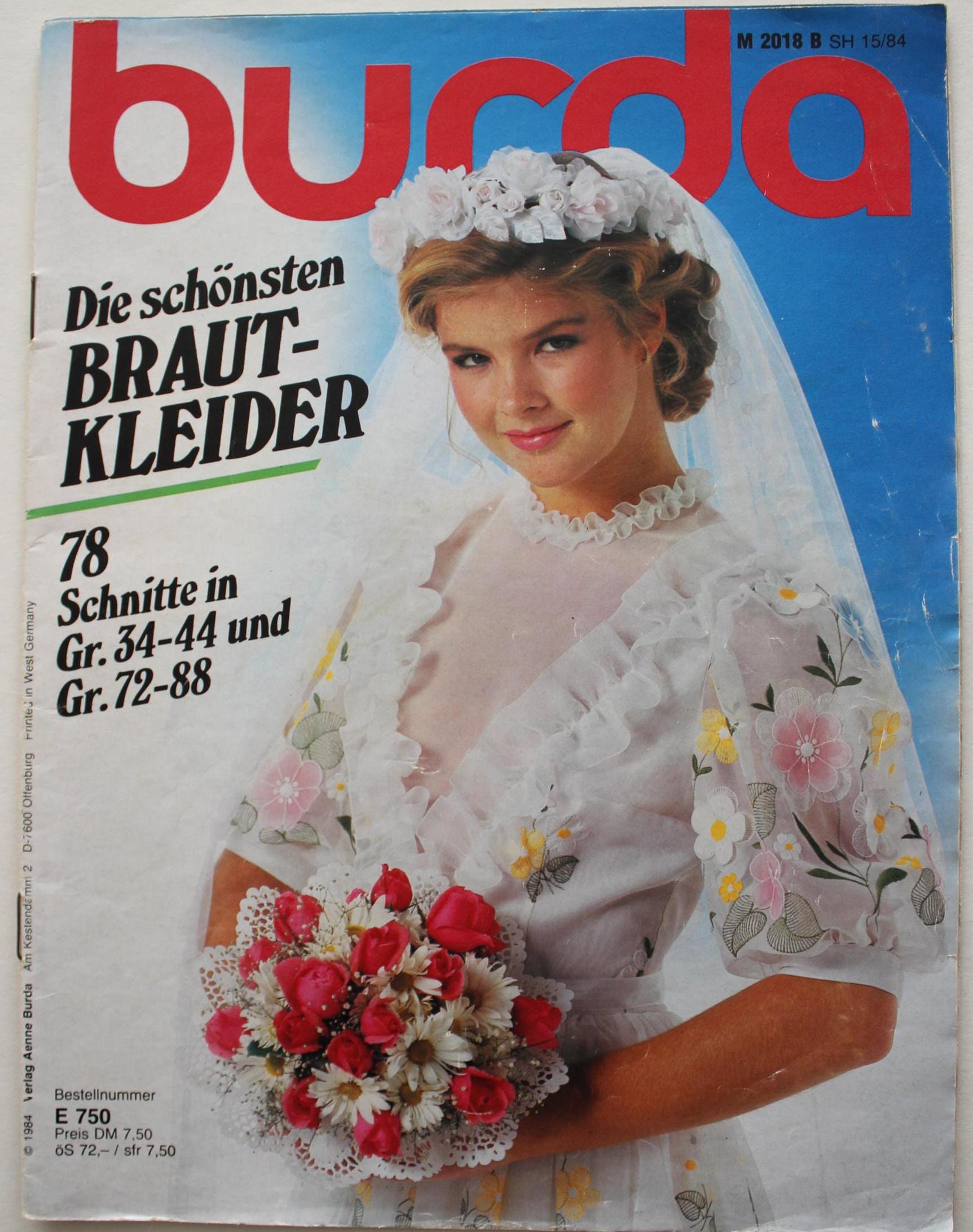 Rivista d'epoca Burda Brautmode 1984 istruzioni fogli modello modelli riviste di moda riviste di moda modelli di cucito retrò